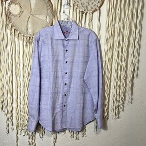 Robert Graham Classic Fit Lilac Long Sleeve Button Down Shirt Size M
